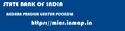 STATE BANK OF INDIA  ANDHRA PRADESH GUNTUR POONDLA   micr code